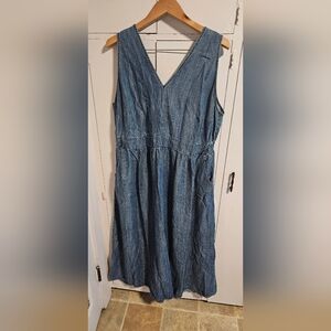 Standard Practice Blue Denim Sleeveless V Neck Dress Size 1X